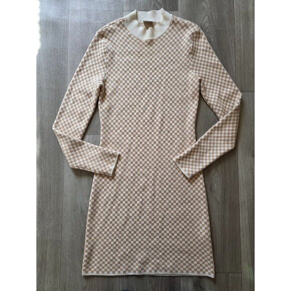 Abercrombie & Fitch Womens Checkerboard Long Sleeve Knit Dress Size M - Picture 5 of 7